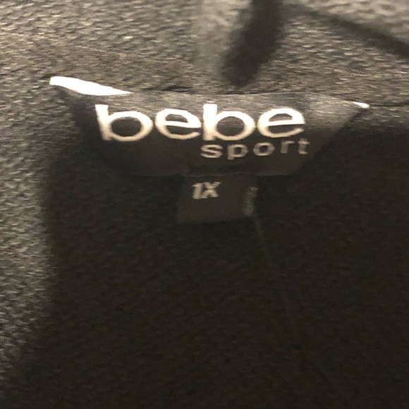 Bebe Black Hoodie with Rhinestone Logo - Picture 7 of 7
